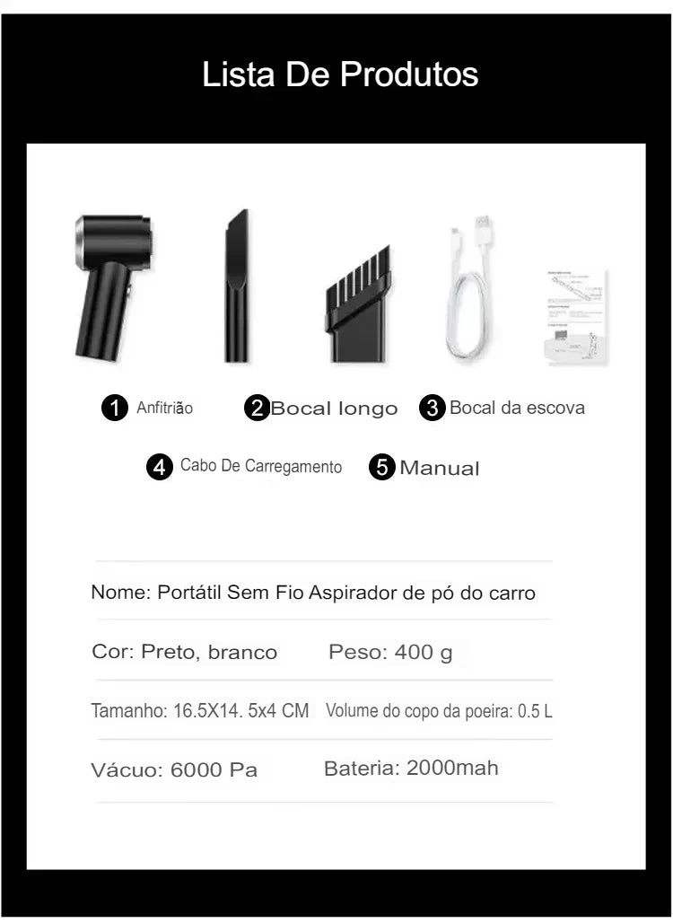Mini Aspirador de Pó Portátil USB | Compacto, Recarregável e Potente