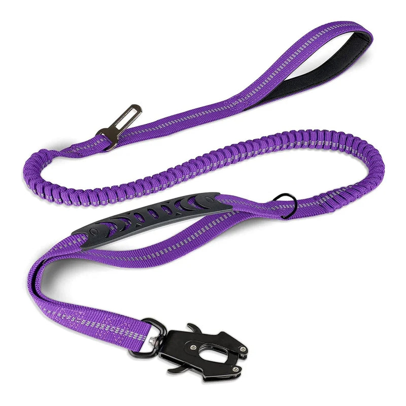 Coleira Tática com Amortecedor Bungee - Segurança e Controle para Seu Cão Aventureiro!