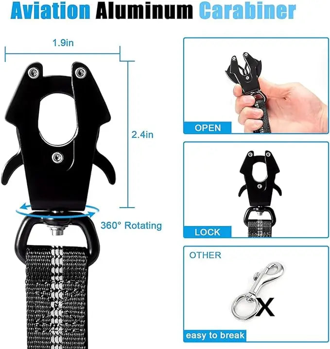 Coleira Tática com Amortecedor Bungee - Segurança e Controle para Seu Cão Aventureiro!