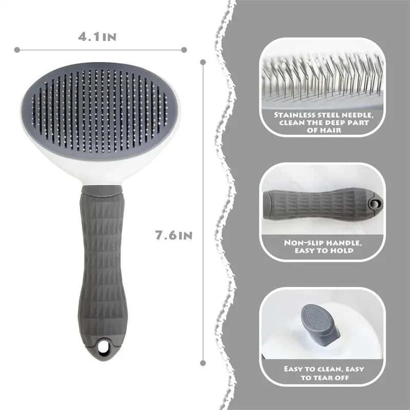 Pente Autolimpante para Gatos - Remove Pelos com Facilidade!