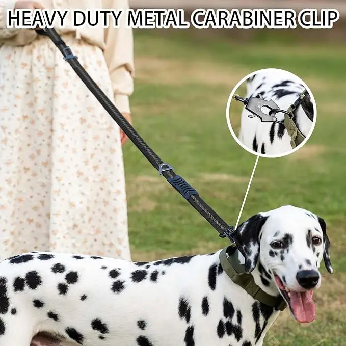 Coleira Tática com Amortecedor Bungee - Segurança e Controle para Seu Cão Aventureiro!