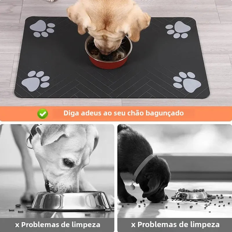 Tapete Alimentador para Pets - Absorvente e Antiderrapante!