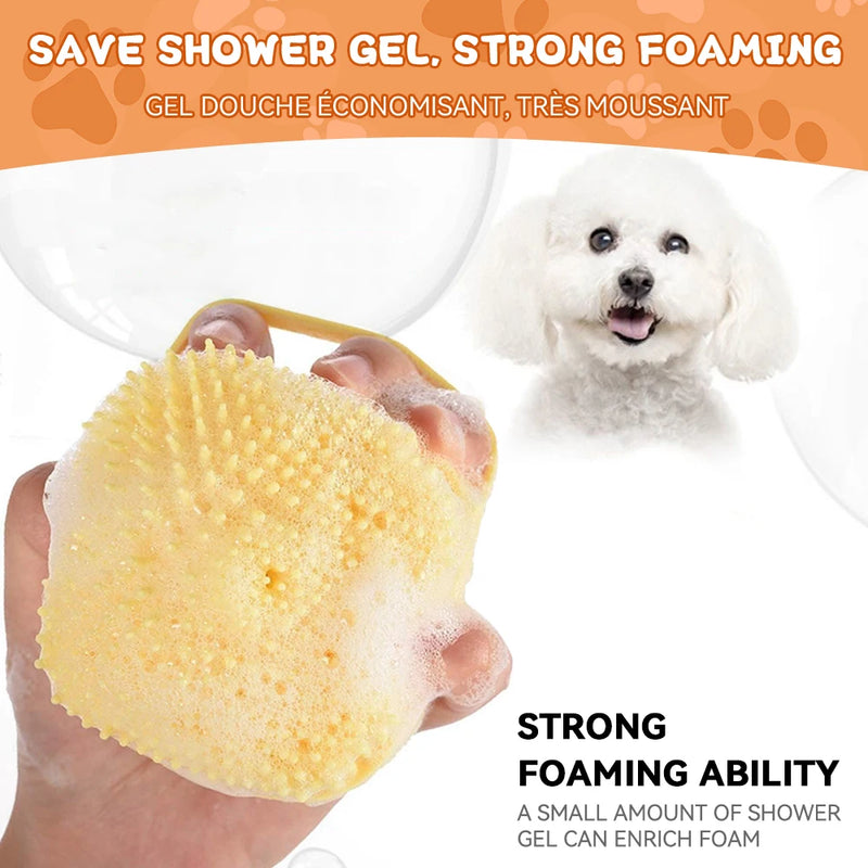 Escova de Banho para Pets – Massageie, Limpe e Economize Shampoo! 🐾🚿