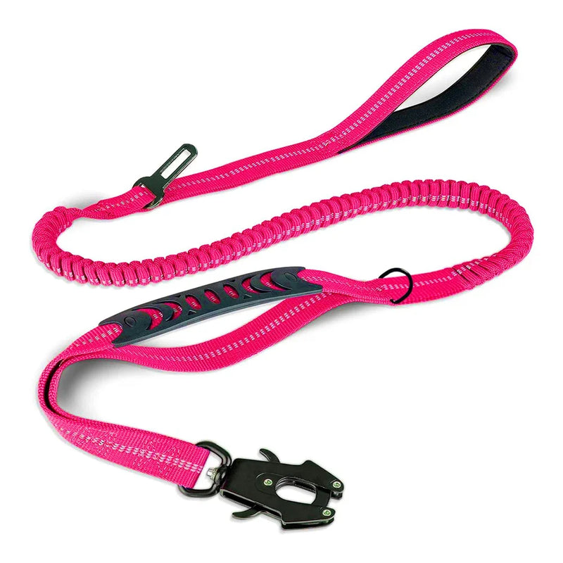 Coleira Tática com Amortecedor Bungee - Segurança e Controle para Seu Cão Aventureiro!