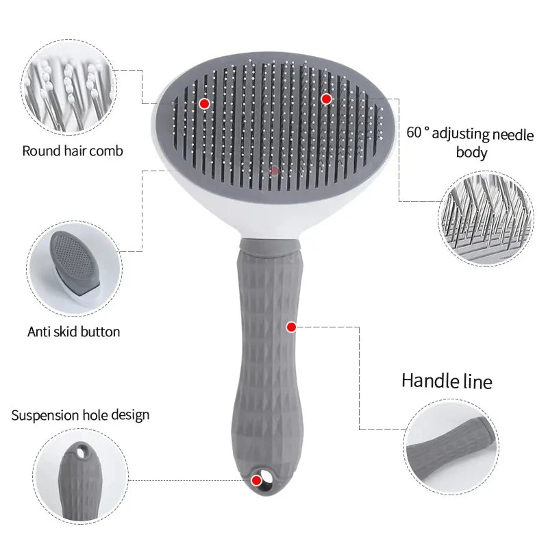 Pente Autolimpante para Gatos - Remove Pelos com Facilidade!