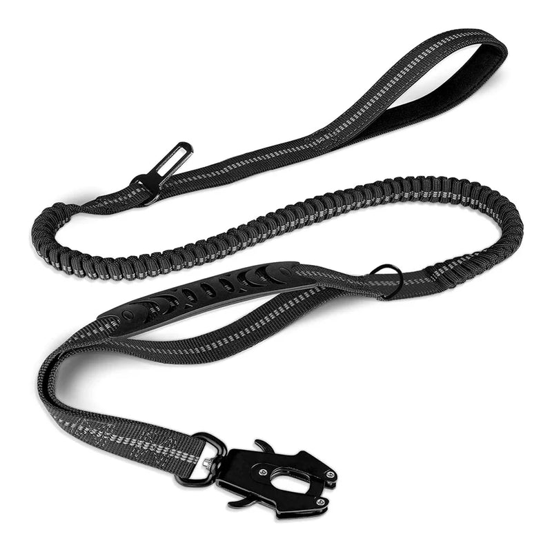 Coleira Tática com Amortecedor Bungee - Segurança e Controle para Seu Cão Aventureiro!