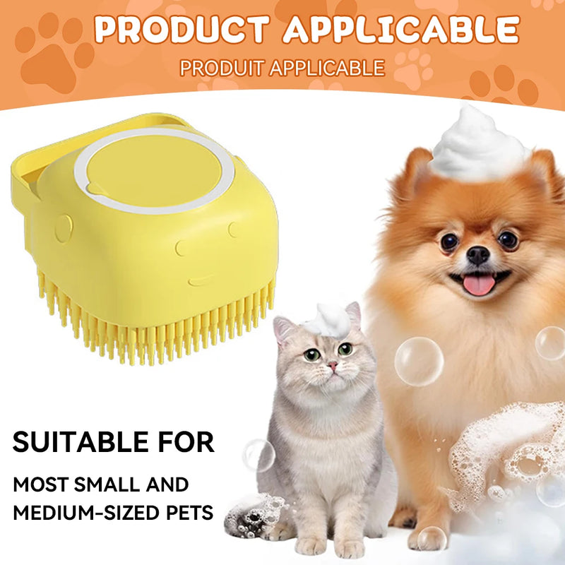 Escova de Banho para Pets – Massageie, Limpe e Economize Shampoo! 🐾🚿
