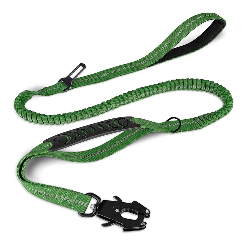 Coleira Tática com Amortecedor Bungee - Segurança e Controle para Seu Cão Aventureiro!