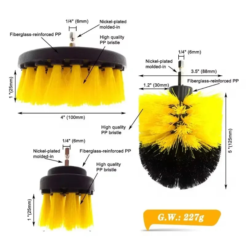 Kit de Escovas Rotativas para Limpeza Profunda – Acessório para Furadeira Limpeza poderosa para todas as superfícies!